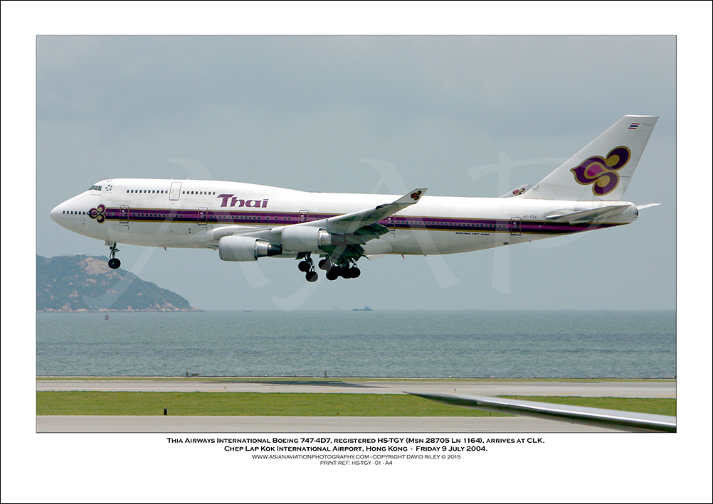 HS-TGY - Thai Airways International Boeing 747-4D7  (Msn 28705 Ln 1164) - 01