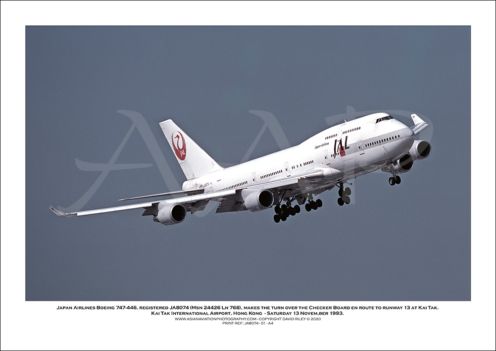 JA8074 - Japan Airlines Boeing 747-446  (Msn24426 Ln 768) - 01