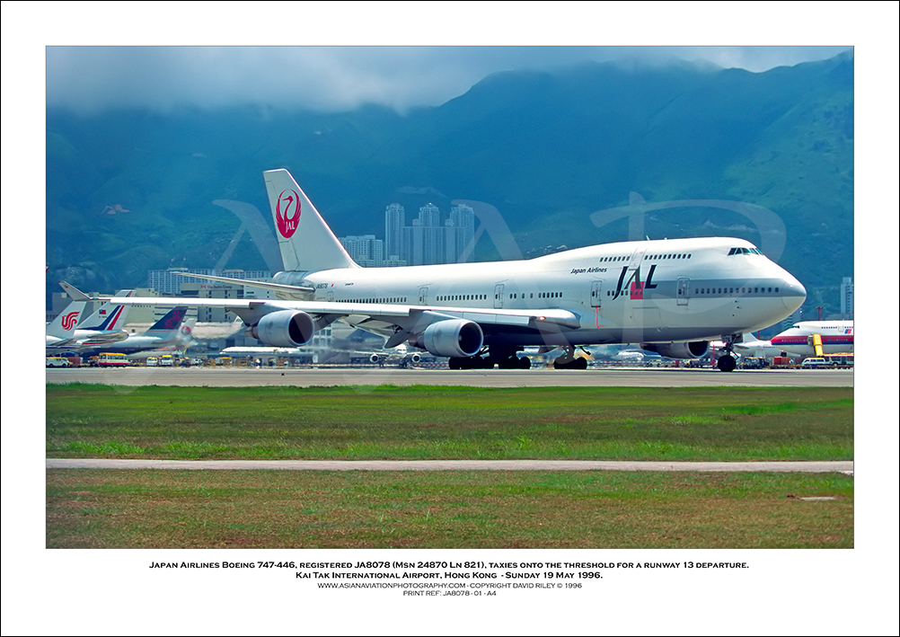 JA8078 - Japan Airlines Boeing 747-446  (Msn 24870 Ln 821) - 01