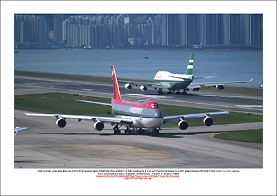 KAI TAK - Northwest Airlines Boeing 747-251B &  Cathay Pacific Boeing 747-467 - 003