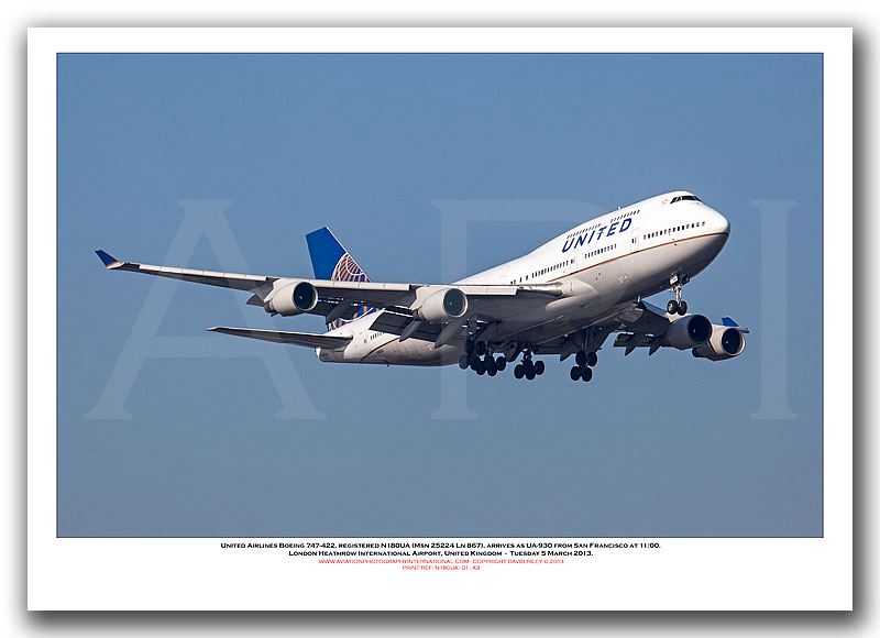 N180UA - United Airlines Boeing 747-422  (Msn 25224 Ln 867) - 01