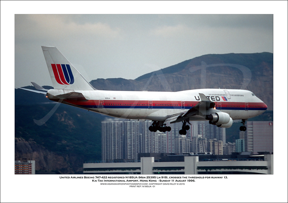 N185UA - United Airlines Boeing 747-422  (Msn 25395 Ln 919) - 01