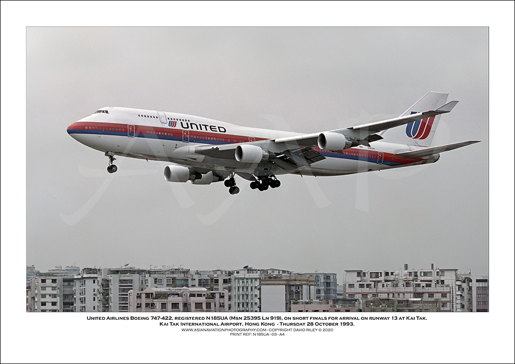N185UA - United Airlines Boeing 747-422  (Msn 25395 Ln 919) - 03