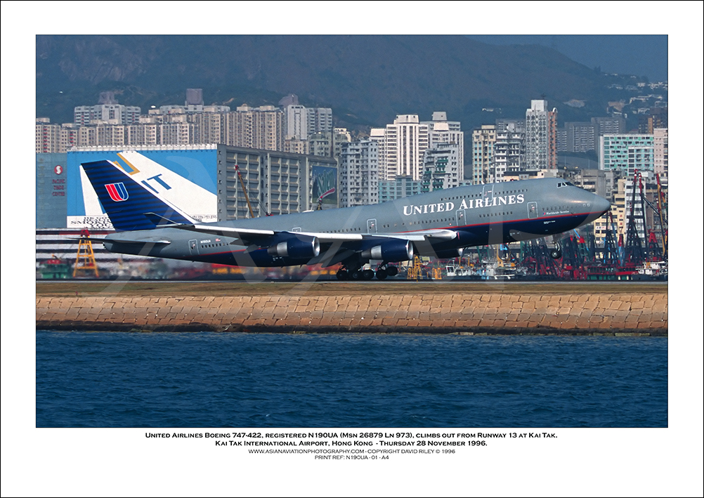 N190UA - United Airlines Boeing 747-422  (Msn 26879 Ln 973) - 01