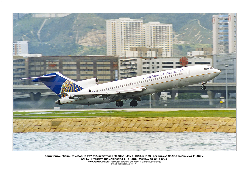 N296AS - Continental Micronesia Boeing 727-212  (Msn 21459 Ln 1329)- 01