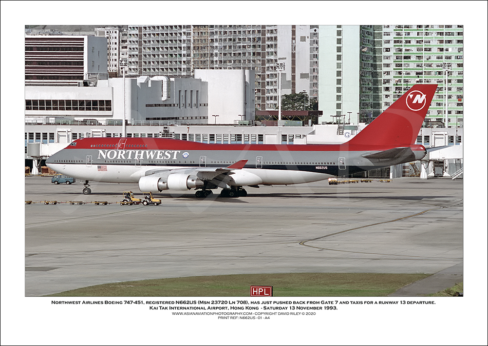 N662US - Northwest Airlines Boeing 747-451  (Msn 23720 Ln 708) - 01