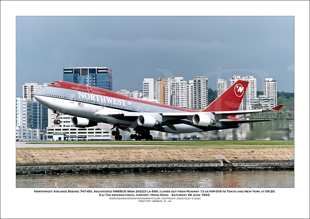 N668US - Northwest Airlines Boeing 747-451  (Msn 24223 Ln 800)- 01
