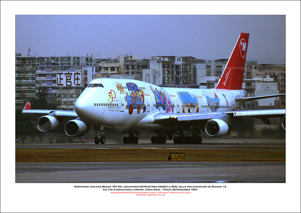 N670US - Northwest Airlines Boeing 747-451  (Msn 24225 Ln 805) - 02