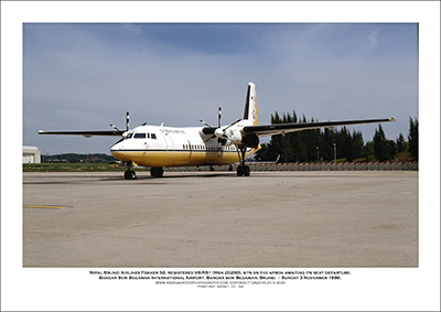 V8-RB1 - Royal Brunei Airlines Fokker 50  (Msn 20280) - 01