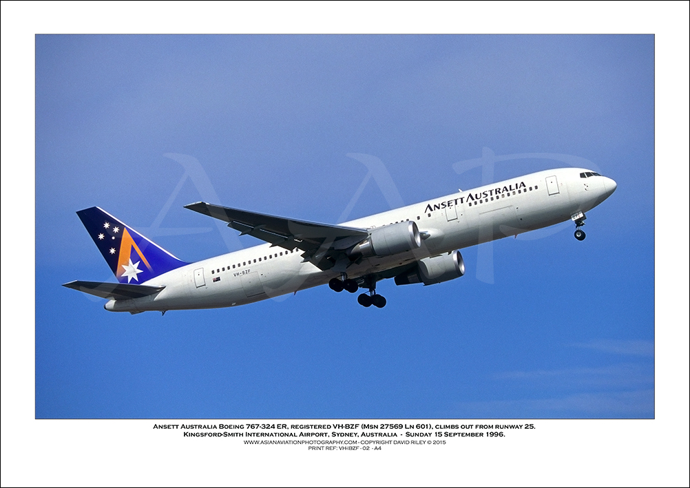 VH-BZF - Ansett Australia  Boeing 767-324 ER  (Msn 27569 Ln 601) - 02