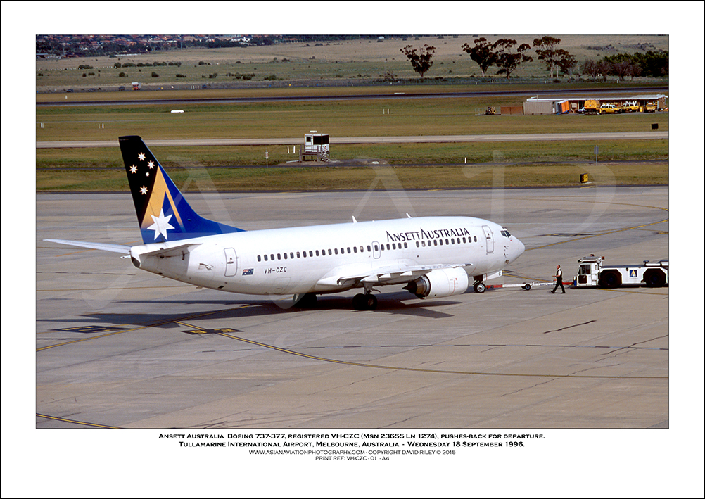 VH-CZC - Ansett Australia  Boeing 737-377  (Msn 23655 Ln 1274) - 01