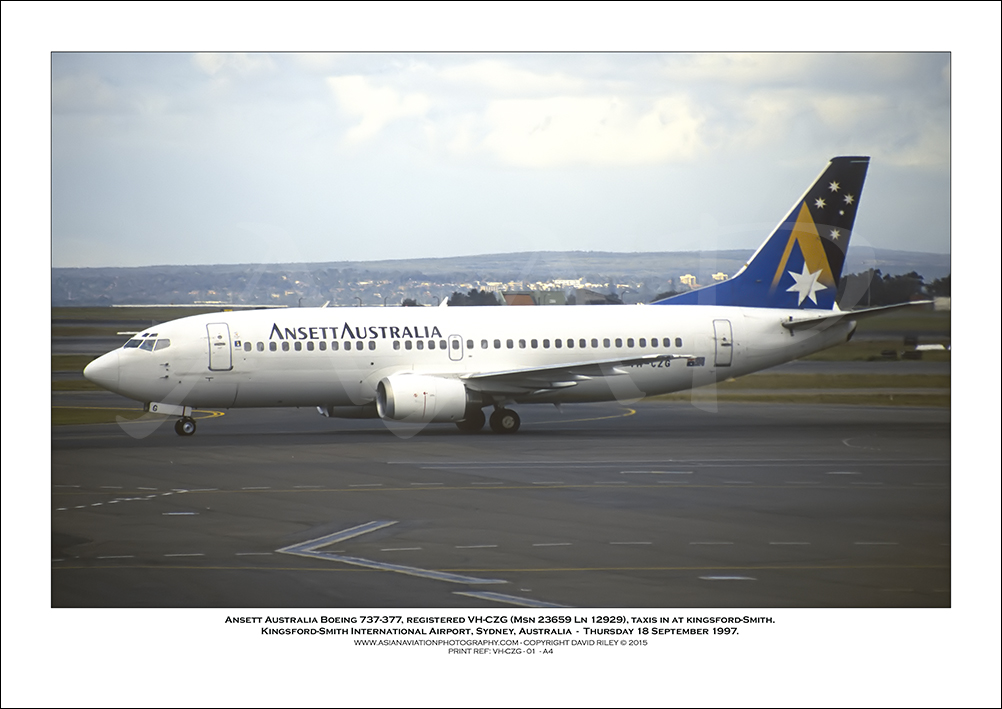 VH-CZG - Ansett Australia  Boeing 737-377  (Msn 23659 Ln 1292) - 01