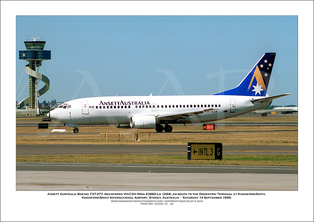 VH-CZH - Ansett Australia  Boeing 737-377  (Msn 23660 Ln 1294) - 01
