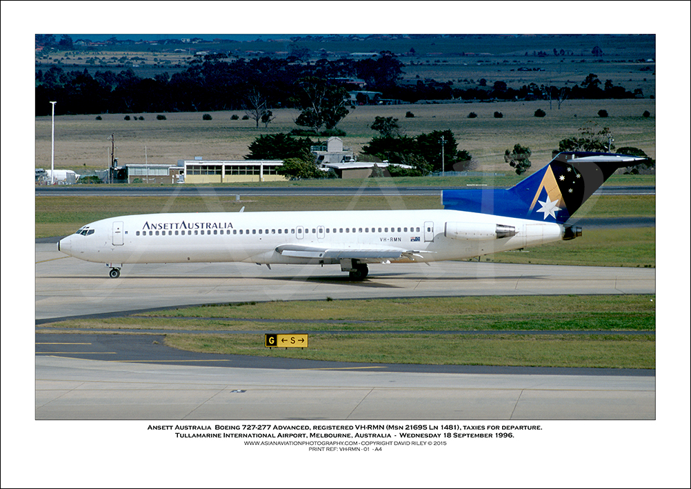 VH-RMN - Ansett Australia  Boeing 727-277 Advanced  (Msn 21695 Ln 1481) - 01